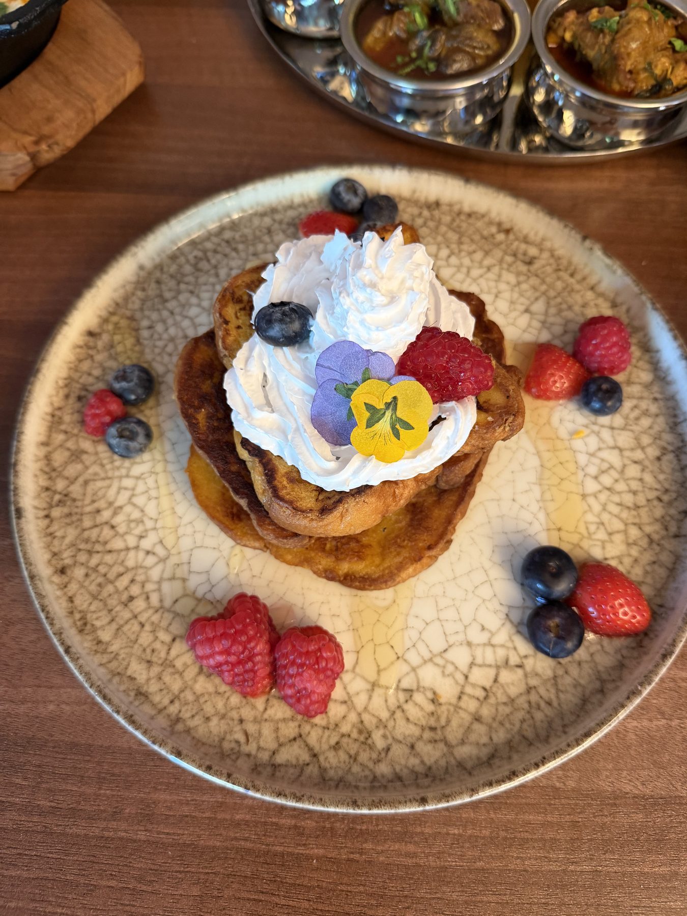 French toast with berries and cream